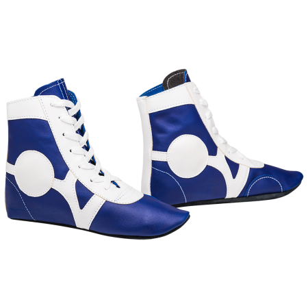 Купить Обувь для самбо SM-0102, кожа, синий Rusco в Петроввале 
