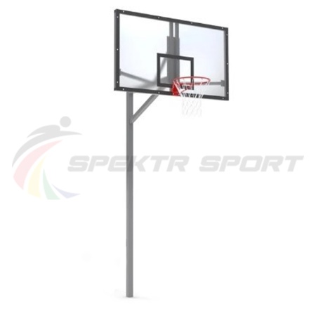 Купить Стойка баскетбольная уличная упрощенная со щитом из оргстекла, кольцом и сеткой SP D 412 в Петроввале 