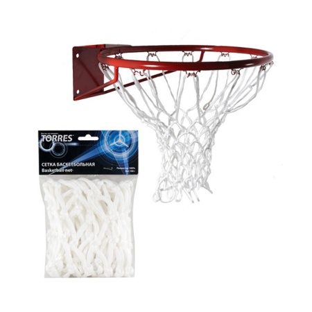 Купить Сетка баскетбольная Torres, нить 6 мм, белая в Петроввале 
