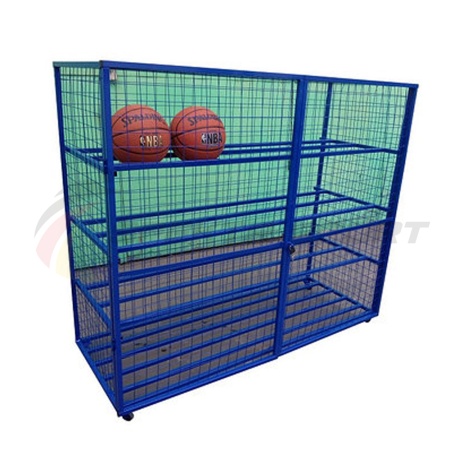 Купить Стеллаж для хранения мячей и инвентаря передвижной металлический (сетка) Цельносварной в Петроввале 